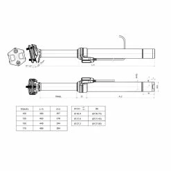 Tige De Selle Télescopique Brand-X Ascend II XL (170 Mm) -Vélos Remise Brand X Ascend II XL 170mm Dropper Seatpost Dropper Seats posts Black BRNDXDRPA02XL316489170 2