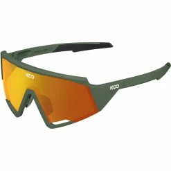 KOO Spectro Green Matt Sunglasses (Orange Mirror Lens)