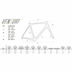 Orro Venturi EVO 105 R800DB Road Bike (2023) -Vélos Remise VenturiSizeGeo webp xl