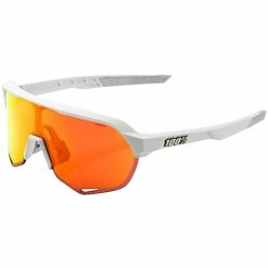 Lunettes De Soleil 100% S2 Soft Tact (blanches, Verres Miroir Rouges)