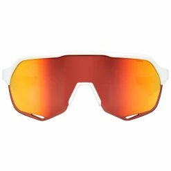 Lunettes De Soleil 100% S2 Soft Tact (blanches, Verres Miroir Rouges) -Vélos Remise White203 3